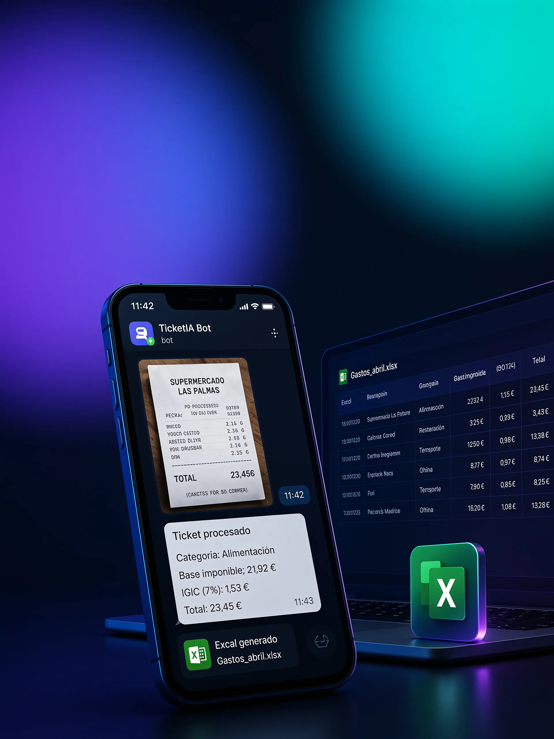 TicketIA: bot de Telegram que clasifica tickets de gastos con IA y genera el Excel para la gestoría